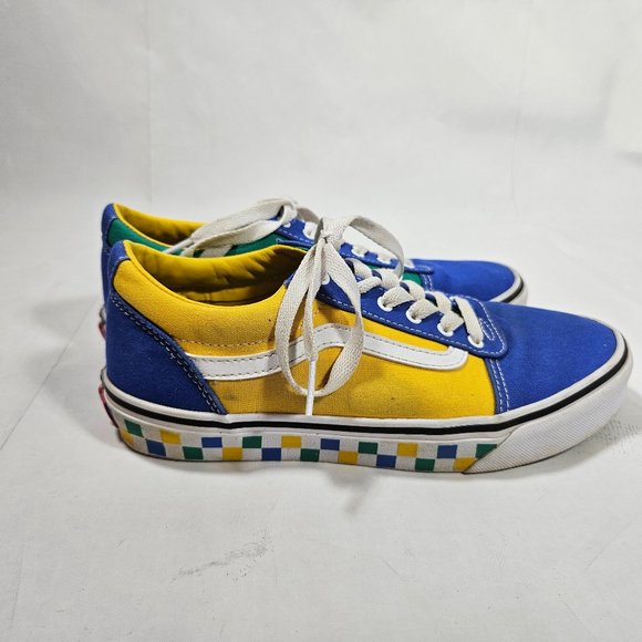 Vans Colorblock Ward Low Checker Tape Multi Color Youth Size 5 Sneakers Skater - Picture 3 of 8